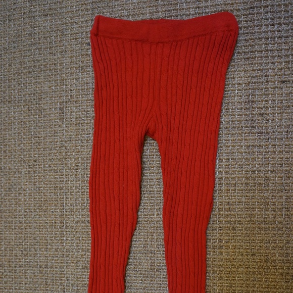 Girls Size 4 Joe Fresh Red Cable Knit Leggings - Picture 1 of 3